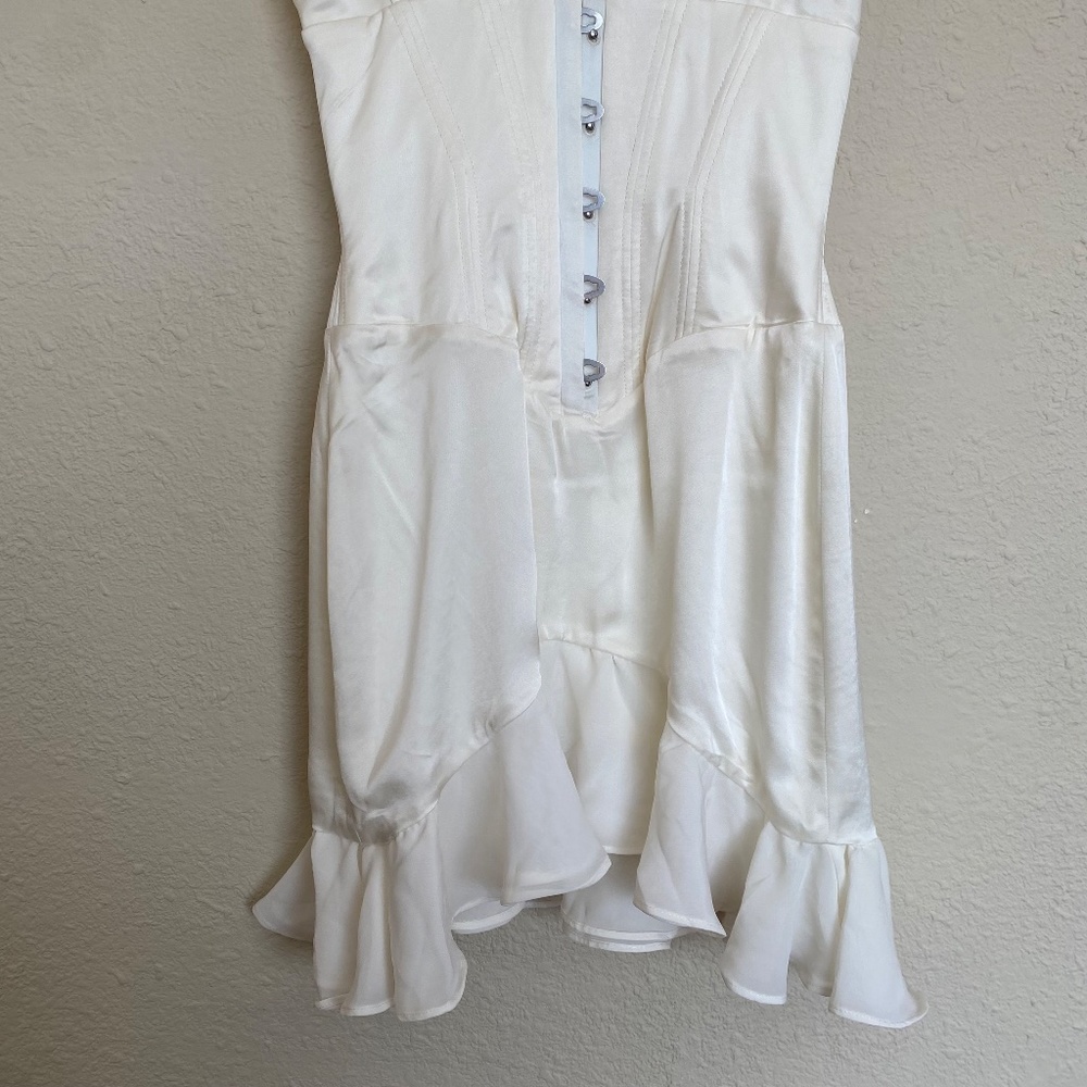 HOUSE OF CB‎ 'Tianna' Ivory white Ruffle Corset Dress  size M - Picture 10 of 14